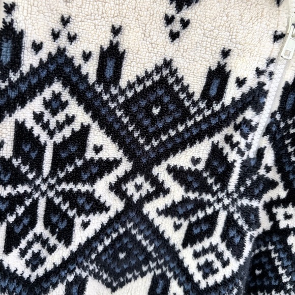 Vintage Eddie Bauer Cream and Black Sherpa Pullover - Picture 3 of 6